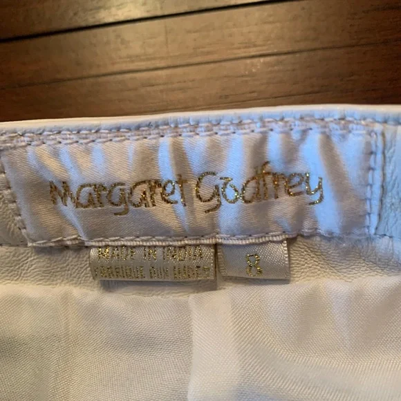 Lux White 100% real Leather Pants by Margaret Godfrey NWT women’s size 8 - Picture 6 of 9
